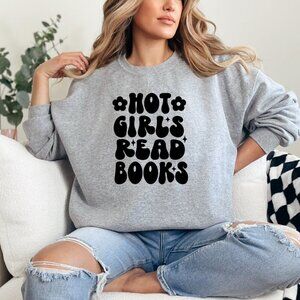 Hot Girls Read Books custom crewneck Sweatshirt sweater